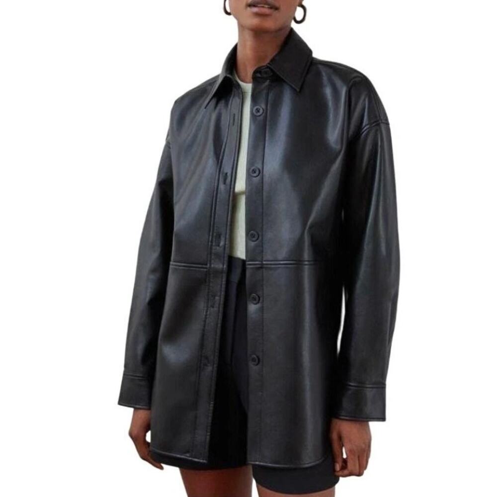 Babaton Vegan Leather Set: Pelli Shirt Jacket & Command Pants in Black Size XS/6